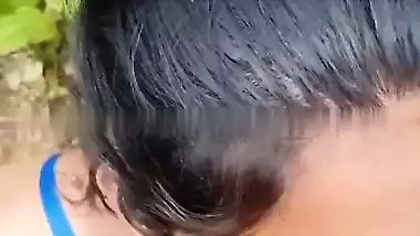 Cute girl outdoor blowjob and sex with boyfriend