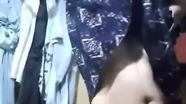 Cute chubby Indian GF lifting nighty and showing pussy