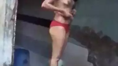 Sexy Bengali Teen Bathing In Front Of Siblings