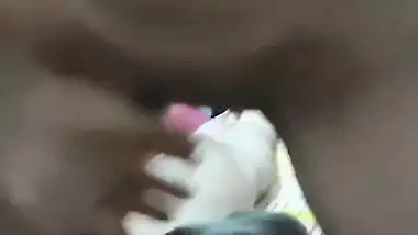 Indian nude babe takes a thick dick in her shaved pussy