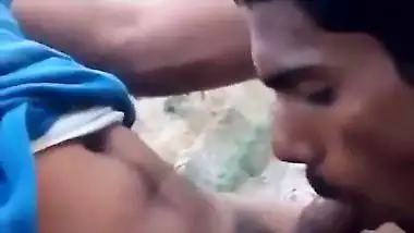 Pervert gets an outdoor blowjob from his friend