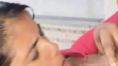 Cum drinking desi wife after deep blowjob in topless