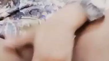 Early morning nude show with fingering of horny babe