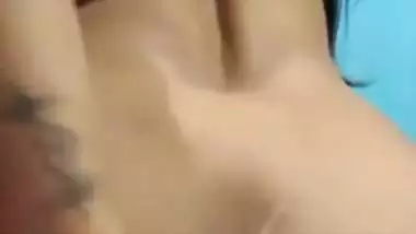 Cute Indian beauty showing off her ass and fingering cunt