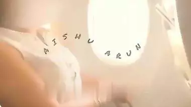 Daring Indian wife shows her boobs on a public flight