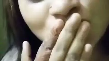 Cute girl opens bra to show sexy boobs to lover