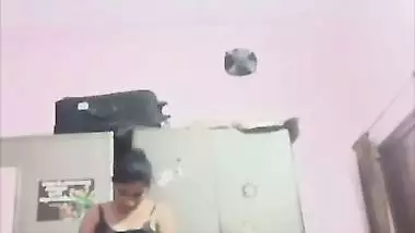 Sister changing dress caught on camera by brother