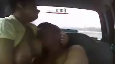 Indian sex clip of a legal age teenager pair enjoying outdoor sex in his car