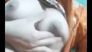 Young Bengali girl boobs pressing and fingering pussy