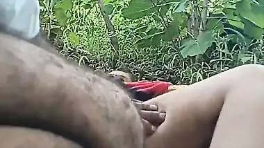 Village couple enjoys their first outdoor sex on the farm
