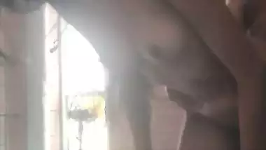 Slim Indian girlfriend standing fucking hot xxx