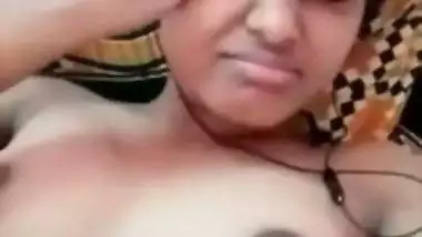 College girlfriend showing boobs on video call