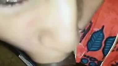 Cute Indian wife giving blowjob