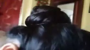 Cute Punjabi cousin sister sucking dick with boobs show