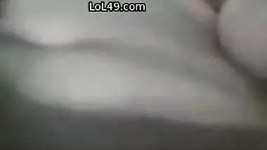 Chubby girl moaning in rubbing pussy and boob press