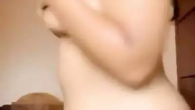 Big boobs chubby Indian girl spreading big ass