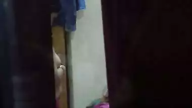 Sexy ass mom dress change caught by son from next room
